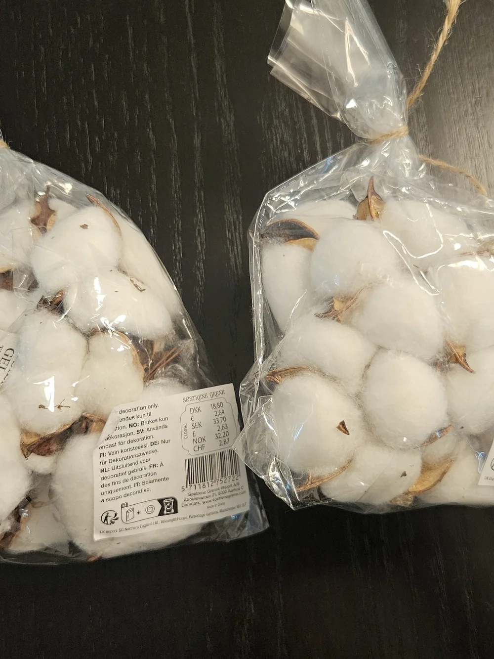 Cotton Ball Decorative Accents - White - 2 Pack